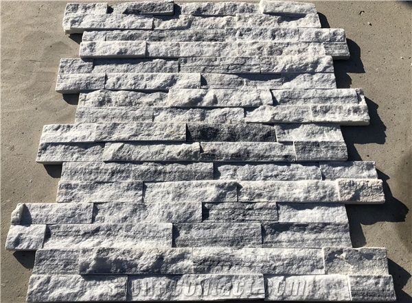 Grey Marble Ledger Panel Stacked Stone Veneer